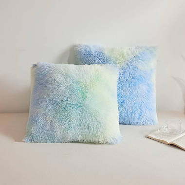 Blue faux outlet fur pillows